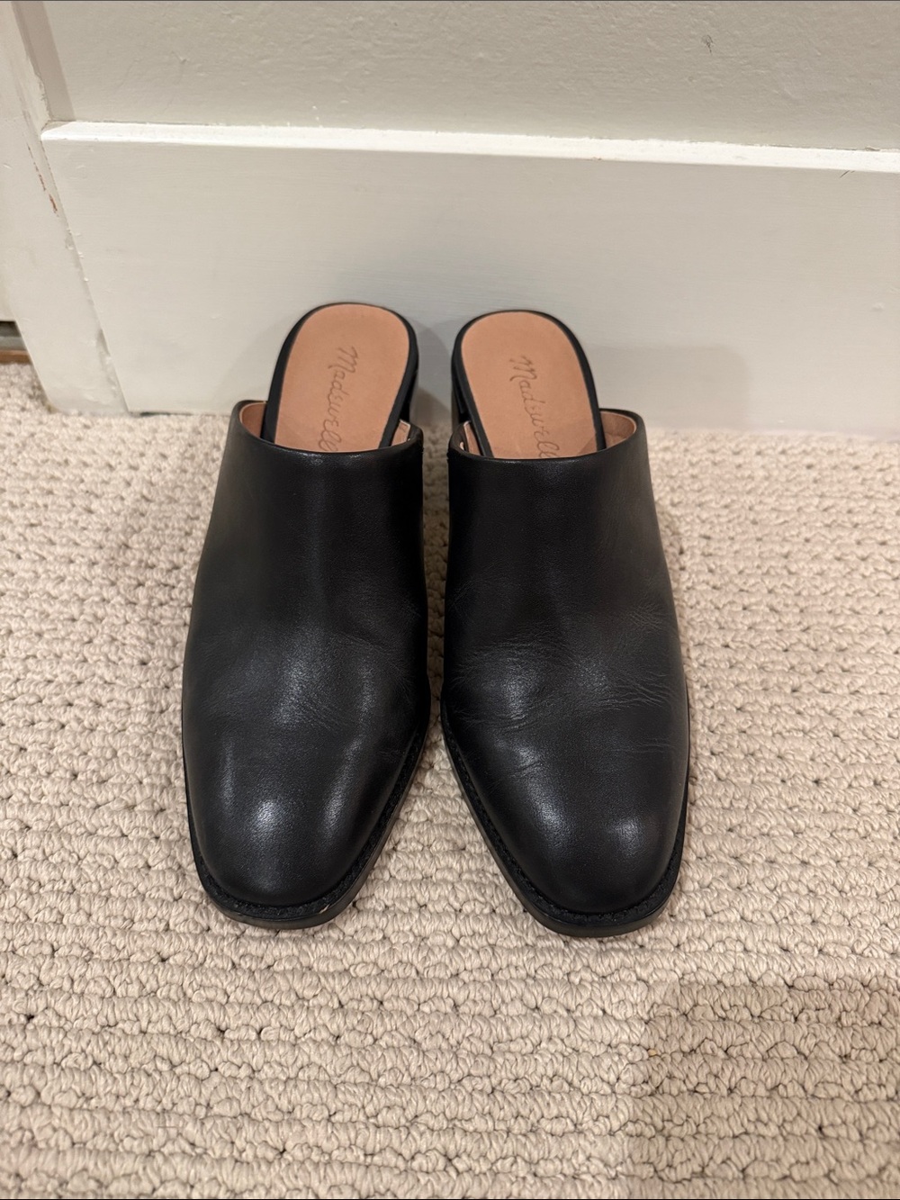 Madewell Black Leather Slip-On Mules